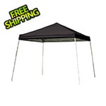 ShelterLogic 12x12 Slanted Pop-up Canopy with Black Roller Bag (Black Cover)