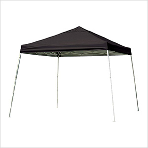 12x12 Slanted Pop-up Canopy with Black Roller Bag (Black Cover)