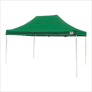 10x15 Straight Pop-up Canopy with Black Roller Bag (Green Cover)