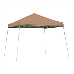 10x10 Slanted Pop-up Canopy with Black Roller Bag (Desert Bronze Cover)