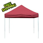 ShelterLogic 10x10 Straight Pop-up Canopy with Black Roller Bag (Red Cover)