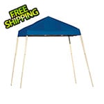 ShelterLogic 8x8 Slanted Pop-up Canopy with Black Roller Bag (Blue Cover)