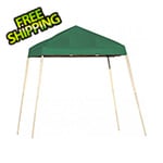 ShelterLogic 8x8 Slanted Pop-up Canopy with Black Roller Bag (Green Cover)