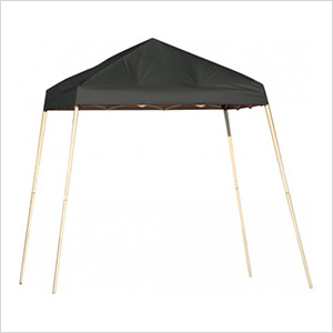 8x8 Slanted Pop-up Canopy with Black Roller Bag (Black Cover)