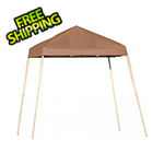 ShelterLogic 8x8 Slanted Pop-up Canopy with Black Roller Bag (Desert Bronze Cover)