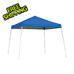 ShelterLogic 10x10 Slanted Pop-up Canopy with Black Roller Bag (Blue Cover)