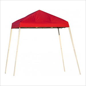 8x8 Slanted Pop-up Canopy with Black Roller Bag (Red Cover)