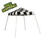 ShelterLogic 8x8 Slanted Pop-up Canopy with Black Roller Bag (Checkered Flag Cover)