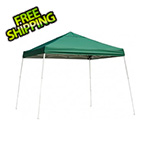 ShelterLogic 12x12 Slanted Pop-up Canopy with Black Roller Bag (Green Cover)