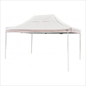 10x15 Straight Pop-up Canopy with Black Roller Bag (White Cover)