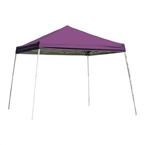 10x10 Slanted Pop-up Canopy with Black Roller Bag (Purple Cover)