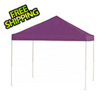 ShelterLogic 10x10 Straight Pop-up Canopy with Black Roller Bag (Purple Cover)