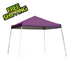 ShelterLogic 12x12 Slanted Pop-up Canopy with Black Roller Bag (Purple Cover)