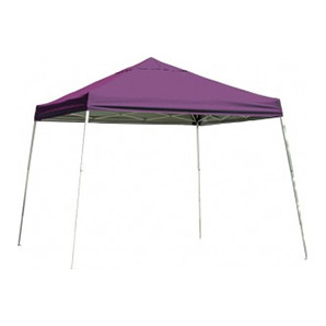 12x12 Slanted Pop-up Canopy with Black Roller Bag (Purple Cover)