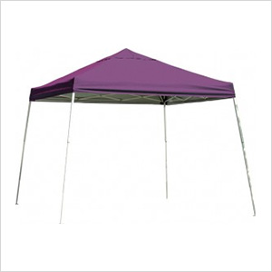 12x12 Slanted Pop-up Canopy with Black Roller Bag (Purple Cover)