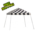 ShelterLogic 10x10 Slanted Pop-up Canopy with Black Roller Bag (Checkered Flag Cover)