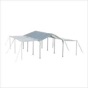 10x20 Compact Canopy with 1-3/8" 8-Leg Frame with Extension Kit (White Cover)