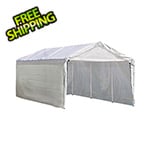 ShelterLogic 10x20 Compact Canopy with 1-3/8-Inch 8-Leg Frame with Enclosure & Extension Kit (White Cover)