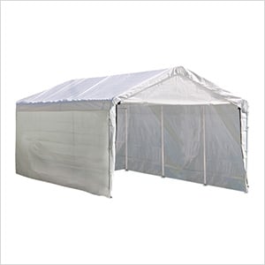 10x20 Compact Canopy with 1-3/8" 8-Leg Frame with Enclosure & Extension Kit (White Cover)