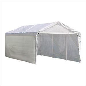 10x20 Compact Canopy with 1-3/8" 8-Leg Frame with Enclosure & Extension Kit (White Cover)