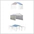 10x20 Compact Canopy with 1-3/8" 8-Leg Frame with Enclosure & Extension Kit (White Cover)