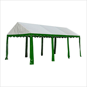 10x20 Party Tent with 8 Leg Steel Frame (Green/White Cover)
