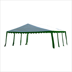 20x20 Party Tent with 8 Leg Steel Frame (Green/White Cover)