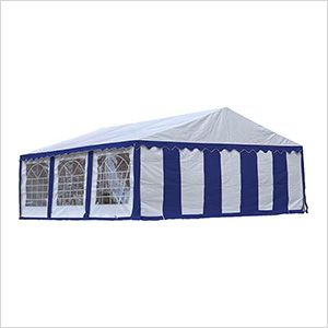 20x20 Party Tent Enclosure Kit with Windows (Blue/White Cover)