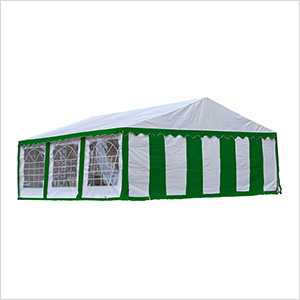 20x20 Party Tent Enclosure Kit with Windows (Green/White Cover)