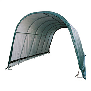 12x24x10 Round Style Run-In Shelter (Green Cover)
