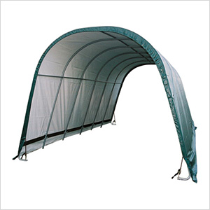 12x24x10 Round Style Run-In Shelter (Green Cover)