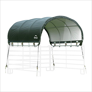 10x10 Corral Shelter with 1-3/8" Steel Frame (Green Cover)