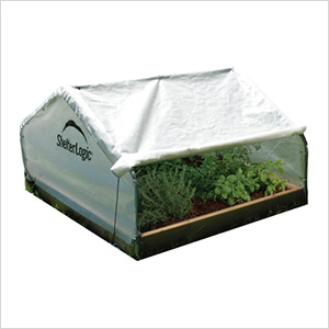 4x4 GrowIt Round Raised Bed Greenhouse with Roll-Up Cover