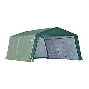 12x20x8 Peak Style Hay Storage Shelter (Green Cover)