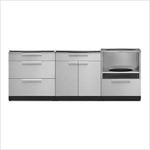 Stainless Steel 3-Piece Outdoor Kitchen Set (No Countertop)
