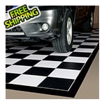 G-Floor 5' x 10' Imaged Parking Mat (Checkerboard with Black Border)