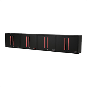 Black and Red Wall Mounted Garage Cabinet (4-Pack)