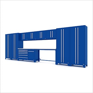 Fusion Pro 12-Piece Blue Garage Cabinet System
