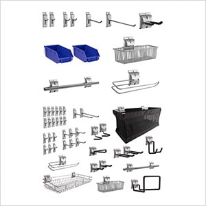 52-Piece Steel Slatwall Accessory Kit