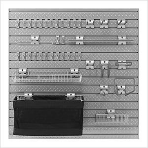 PRO Series 16 Sq. Ft. Steel Slatwall with 40-Piece Steel Slatwall Accessory Kit