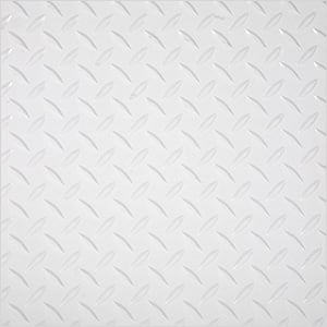 24" x 24" Peel and Stick White Diamond Tread Tiles (10-Pack)