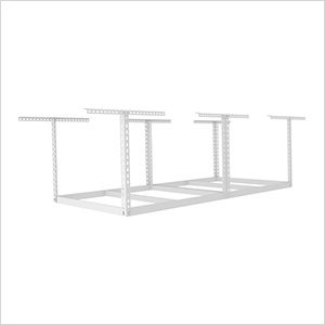 4 x 8 Overhead Storage Rack White Frame Kit (18-33-Inch Drop)