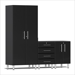 3-Piece Garage Cabinet Kit in Midnight Black Metallic