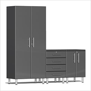 3-Piece Garage Cabinet Kit in Graphite Grey Metallic