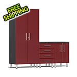 Ulti-MATE Garage Cabinets 3-Piece Cabinet Kit in Ruby Red Metallic