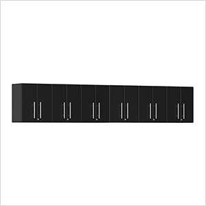 6-Piece Garage Wall Cabinet Kit in Midnight Black Metallic