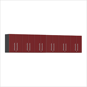 6-Piece Garage Wall Cabinet Kit in Ruby Red Metallic