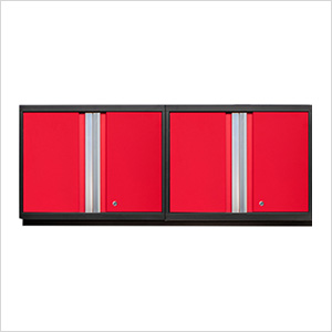 2 x PRO Series Red Wall Cabinets