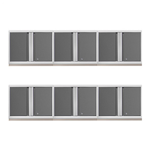 6 x PRO 3.0 Series White Wall Cabinets