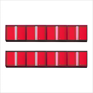8 x PRO Series Red Wall Cabinets